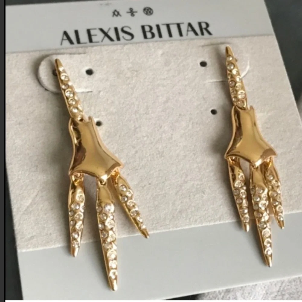 ALEXIS BITTAR • RARE Miss Havisham Swarovski Crystal Encrusted Drop Earrings